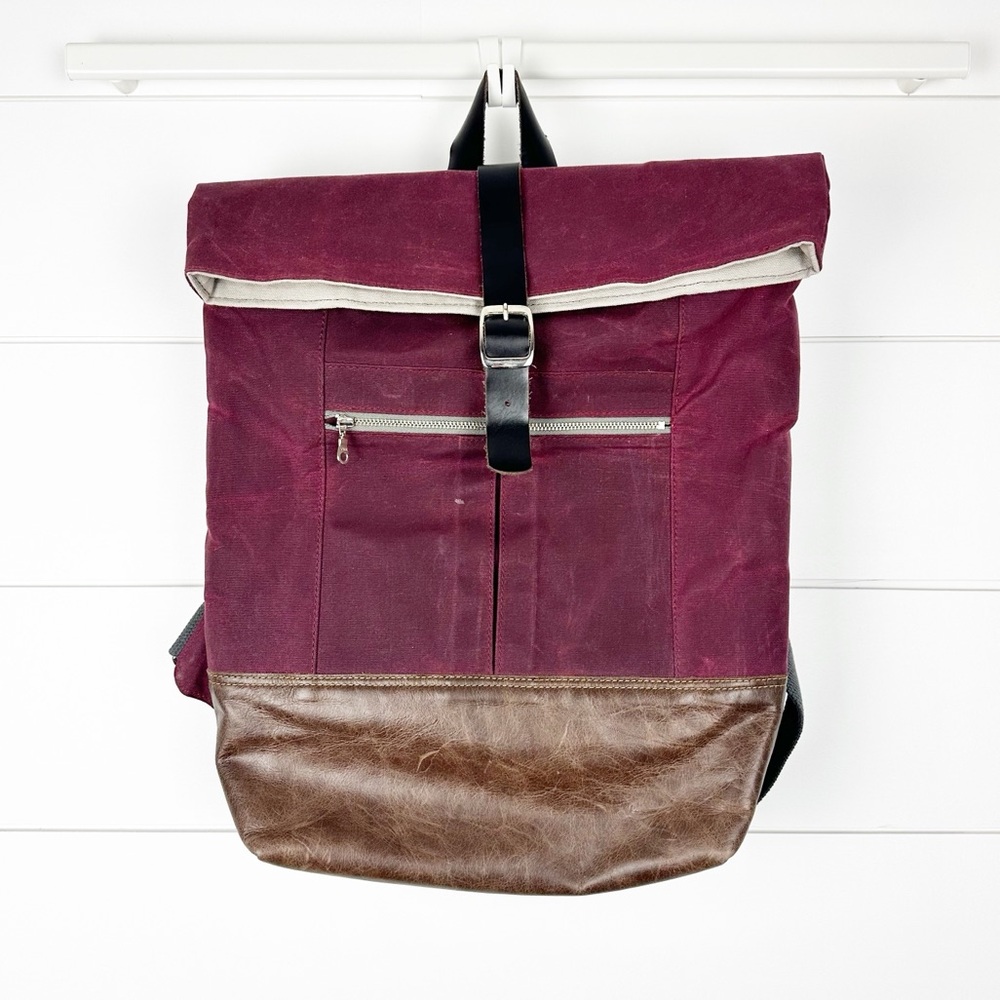 Red Staggerwing Waxed Canvas Backpack